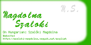 magdolna szaloki business card