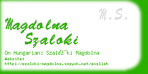 magdolna szaloki business card